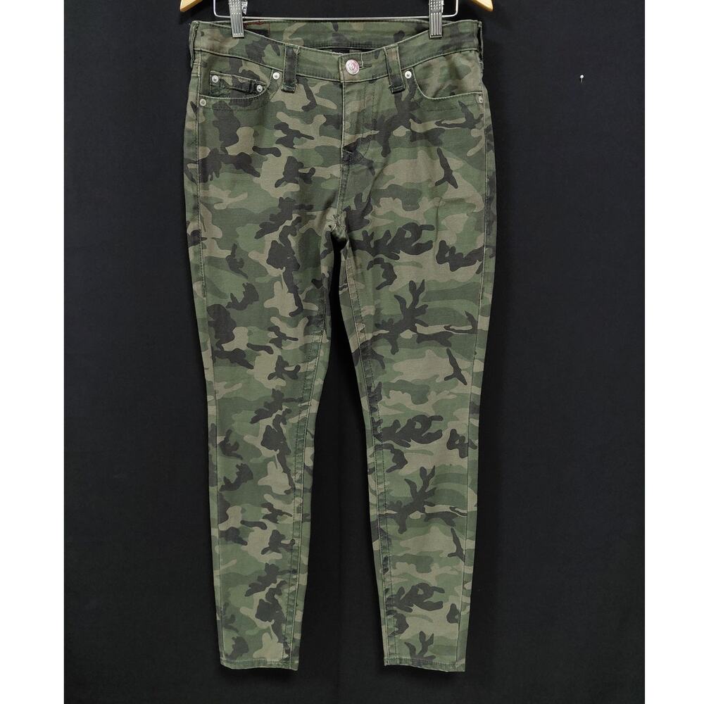 TRUE RELIGION Halle Camo Skinny Jeans Camouflage Denim Women Size 30